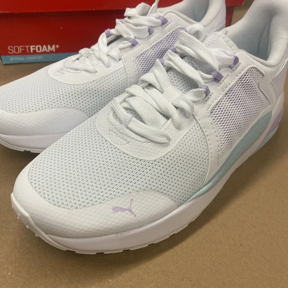 Puma Anzarun Running Shoes Women's‎ 9.5 White Glow Light Lavender 374255-22